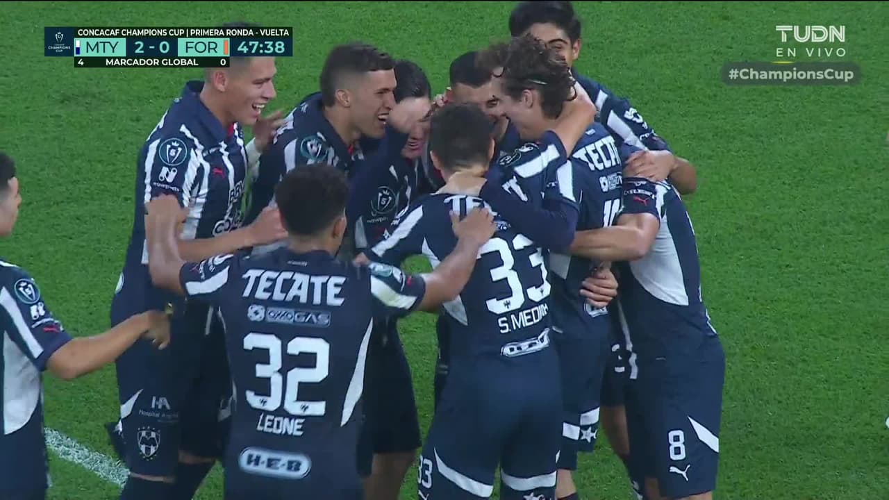 ¡Gol de Rayados! Cortizo marca el segundo ante Forge