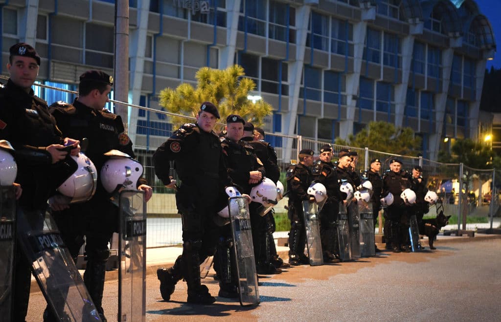 Desde temprano comenzaron las medidas de seguridad en el Estadio Pod Goricom, sede del juego de Eliminatorias rumbo a la Eurocopa 2020 entre Montenegro e Inglaterra.
