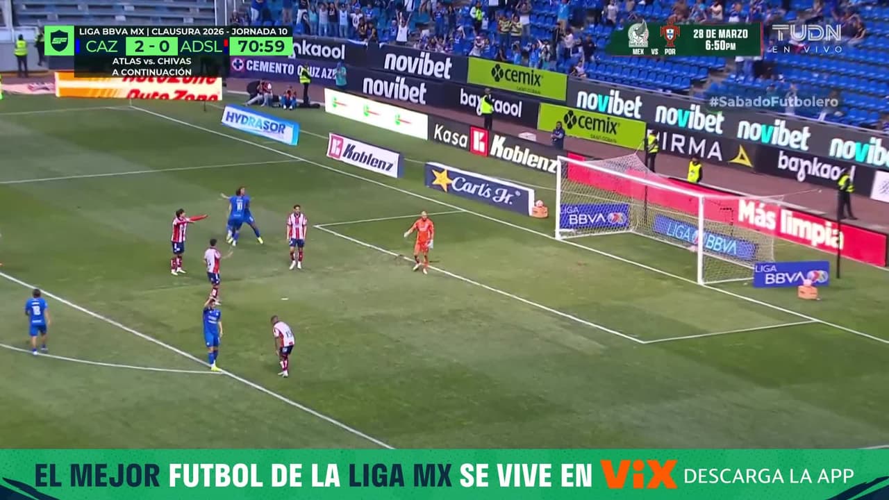 ¡Gol de Montaño! Cruz Azul ya está goleando al Atlético de San Luis