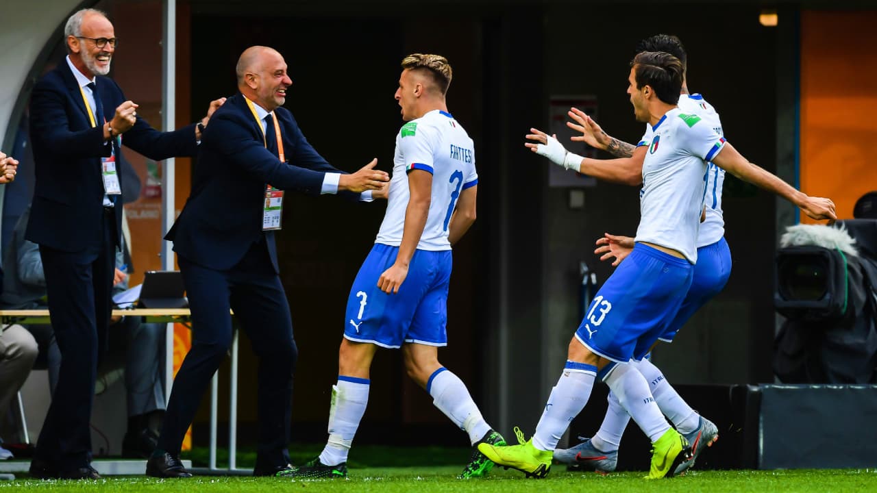 Los italianos festejaron efusivamente.