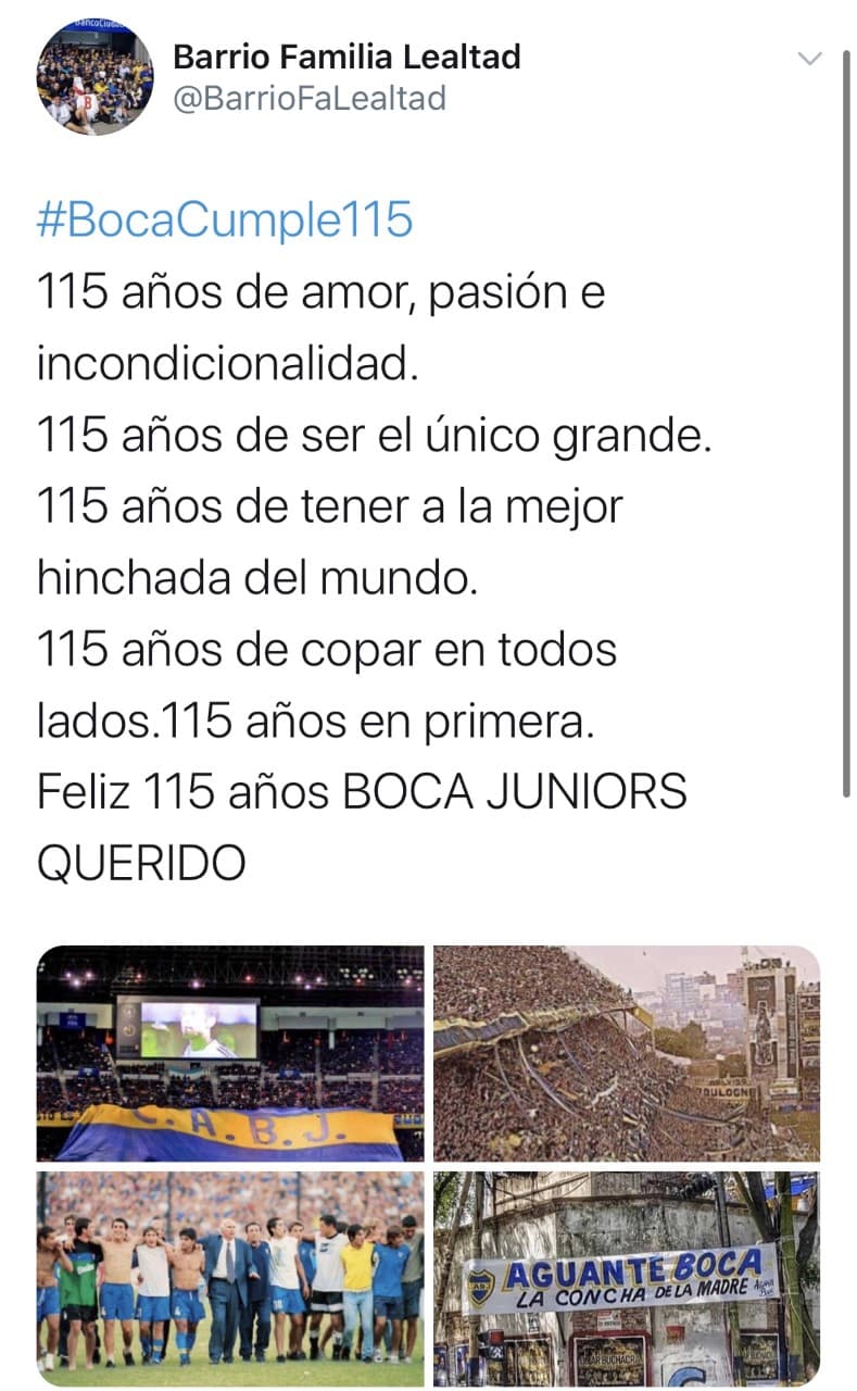 Aficionados y clubes alrededor del mundo celebraron el aniversario del Boca Juniors en su cuarentena.