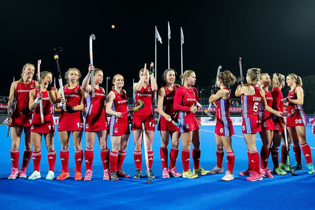 Acciones del Mundial de Hockey sobre pasto femenil en Changzhou, China.