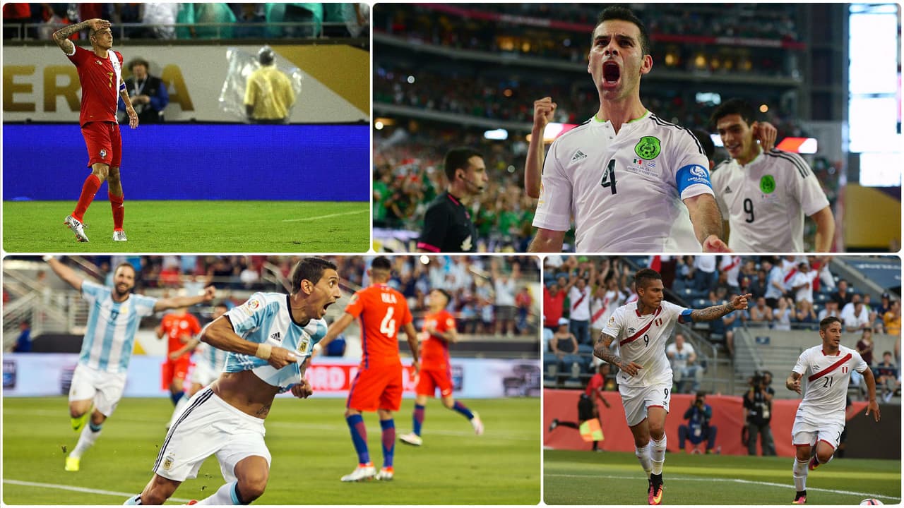 Blas Pérez, Rafael Márquez, Angel di María y Paolo Guerrero.