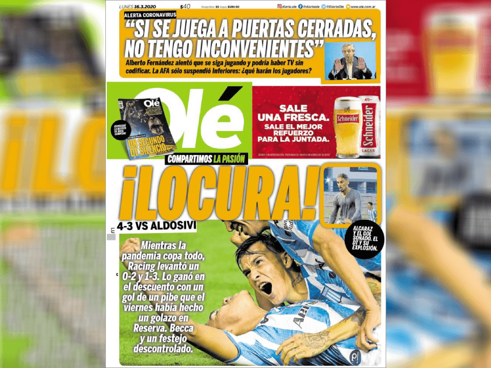 Titulares argentinos.