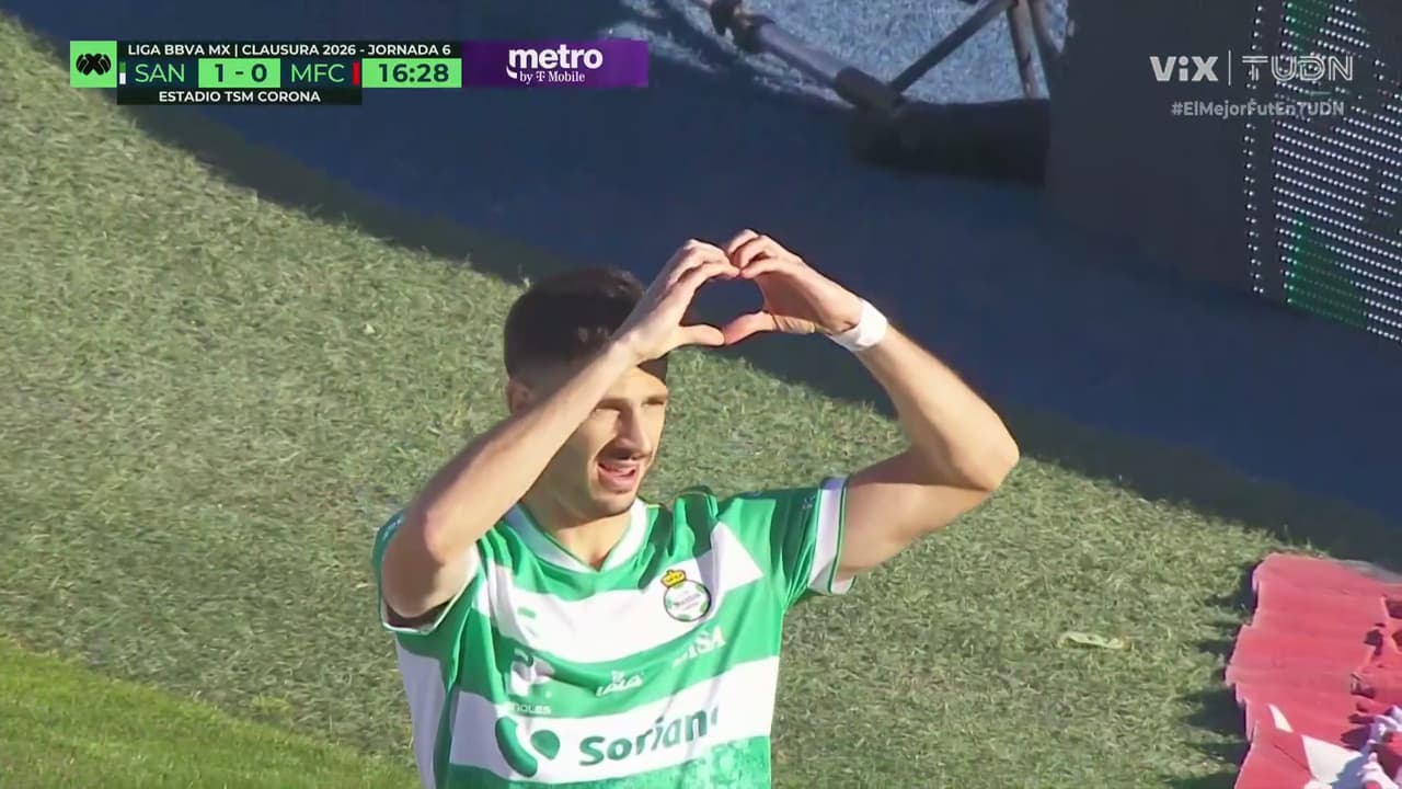 ¡Gol de Santos! Di Yorio tiene su revancha y pone el 1-0 para Santos