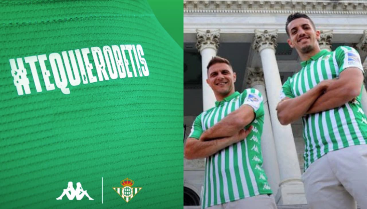 Betis, donde militan los mexicanos Andrés Guardado y Diego Lainez, presentó su nuevo uniforme con una playera que mantiene sus colores ahora con más líneas, cambio del dorsal de blanco a verde, con la frase de "Te quiero Betis", pantaloneta blanca y medias verdes, listo para la temporada 2019-2020.