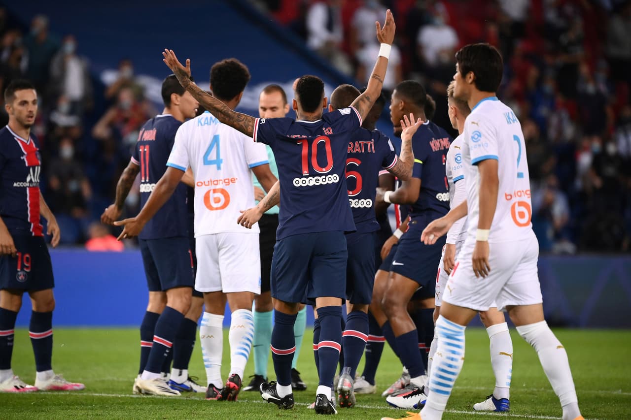 Neymar acusa racismo en el PSG vs. Marsella y sale expulsado