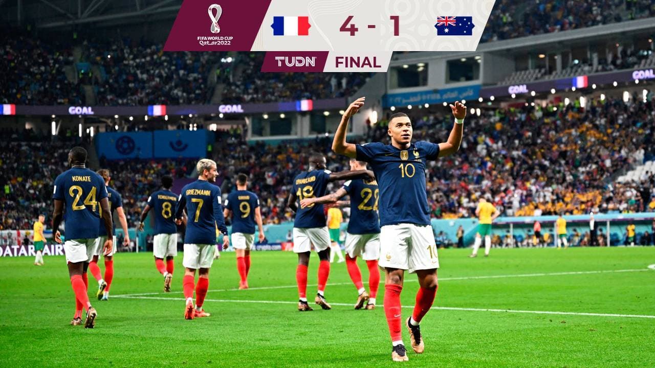 El campeón Francia da una exhibida a Australia en su debut dentro de Qatar 2022