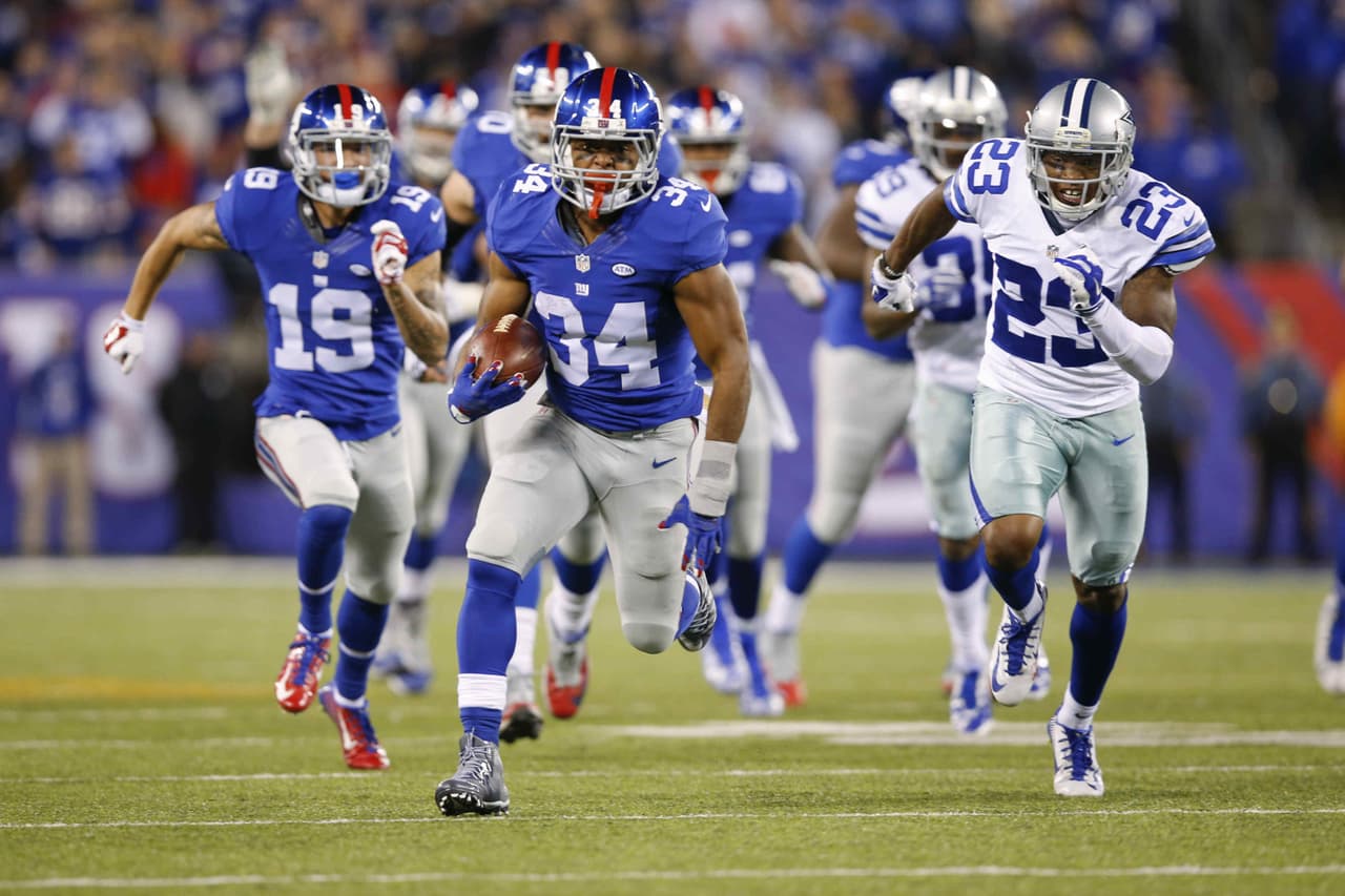 Los New York Giants vencieron 27 - 20 a los Dallas Cowboys para romper una recha de 5 derrotas consecutivas con los texanos.