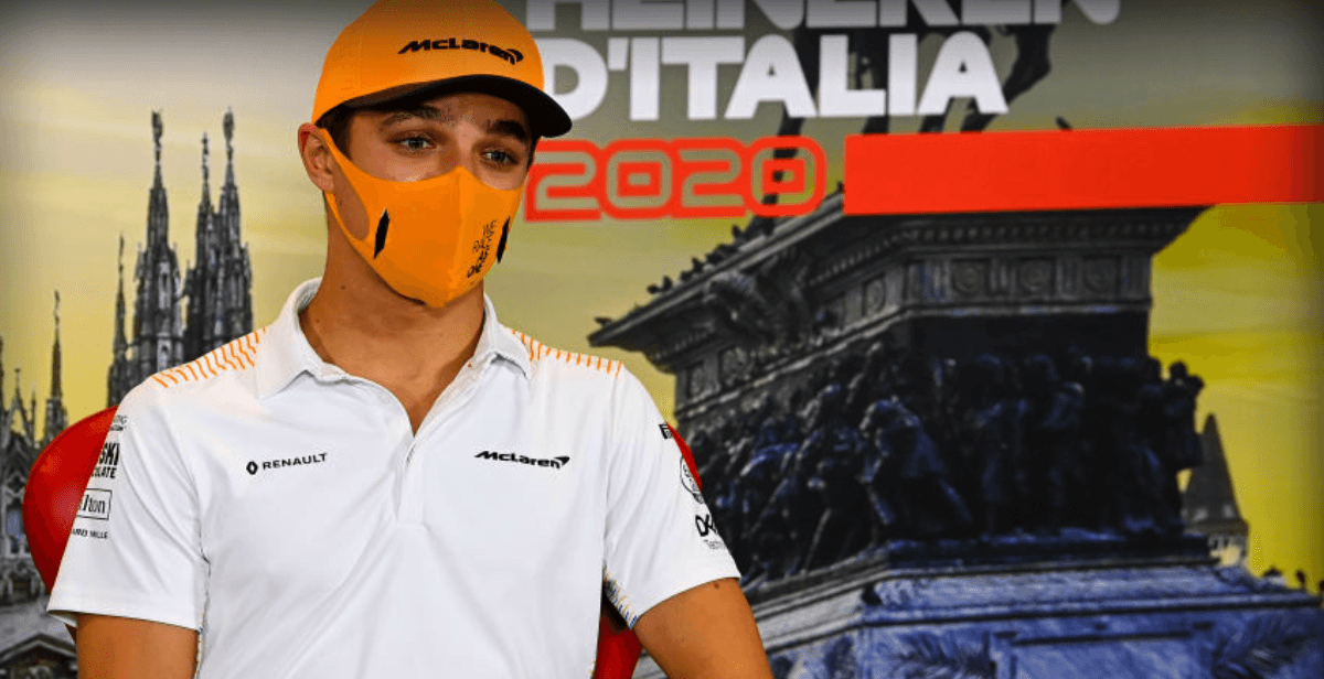 Homenaje a la pizza en el casco de Lando Norris para el GP de Italia