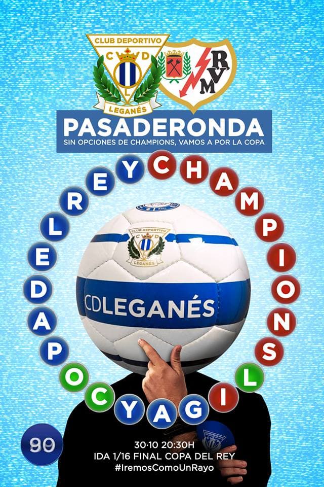 En la Copa del Rey, ante el Rayo, haciendo juego con el famoso programa español 'Pasaderonda'. #IremosComoUnRayo