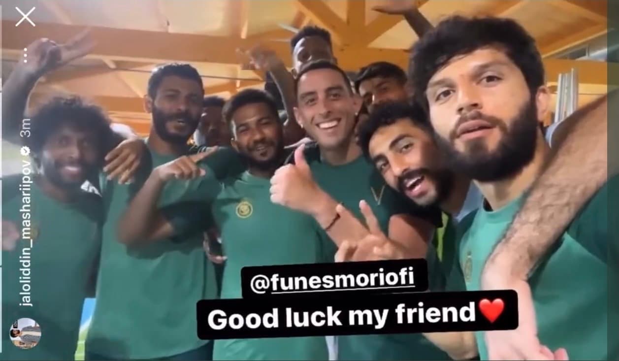 Compañeros de Ramiro Funes Mori lo despiden antes de unirse a Cruz Azul