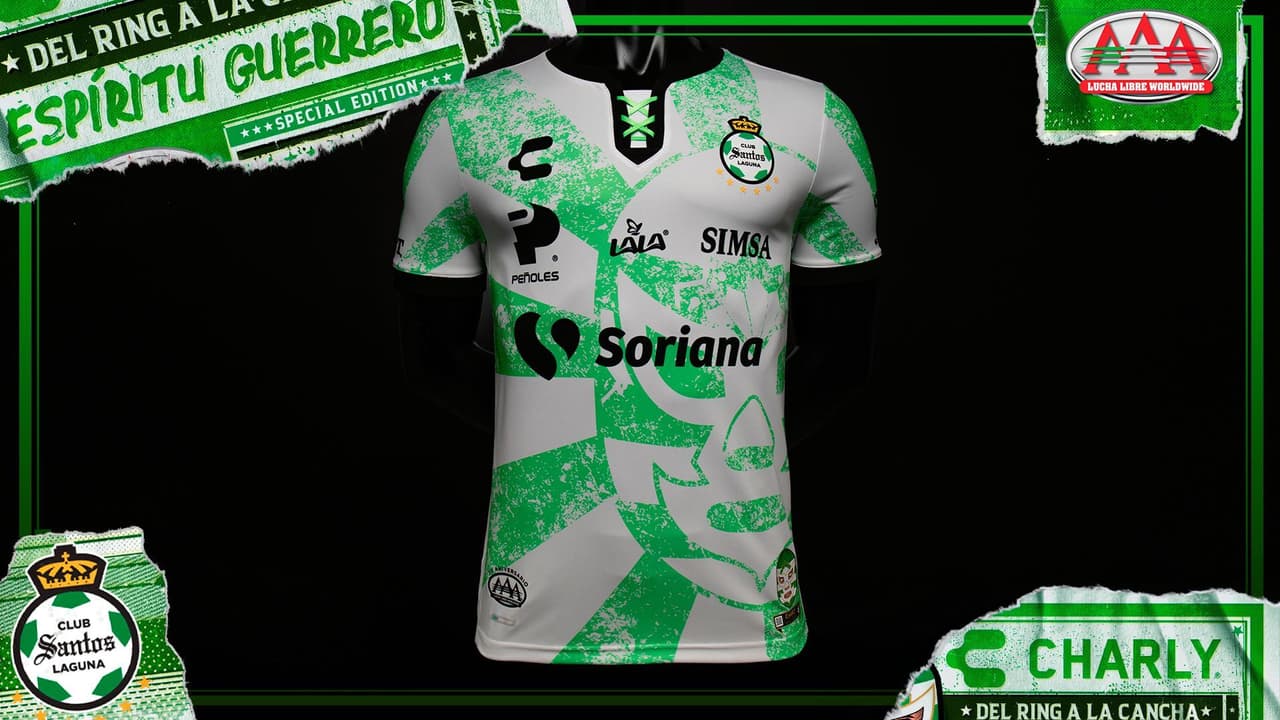 Santos Laguna también le rinde homenaje a la lucha libre con sus colores tradicionales.