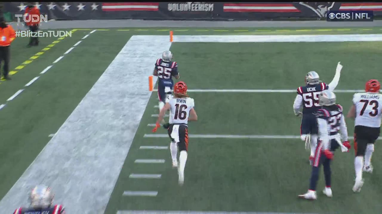 ¡Pick six Patriots! Jones anota con el regalito de Burrow