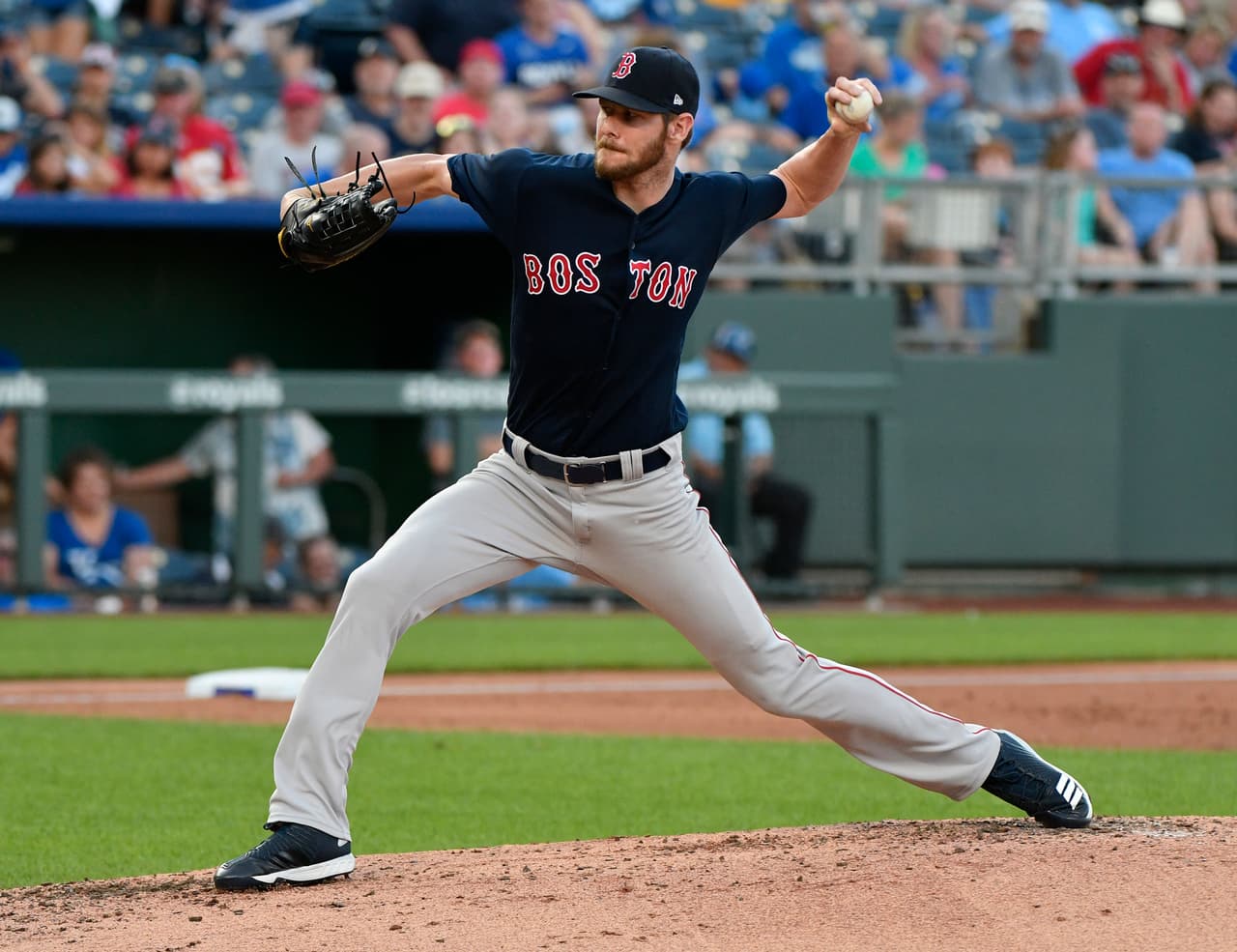 El zurdo de los Medias Rojas de Boston Chris Sale recibe su séptimo llamado, cinco de ellos con los White Sox. En 2018 lidera a la Americana con 176 ponches y tiene foja de 9-4 y 2.36 de efectividad.