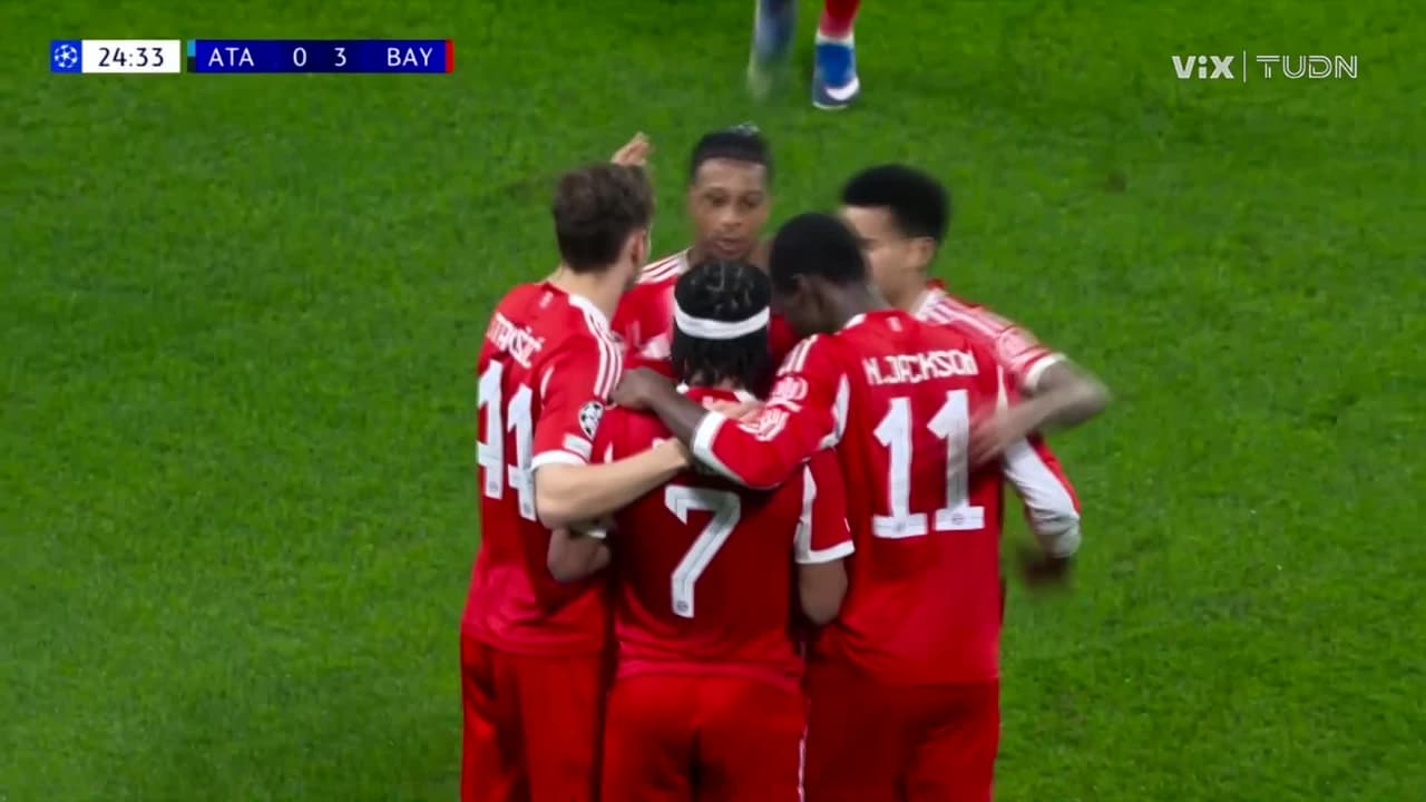 ¡Exhibición total! Bayern marca el tercero y ya es goleada al Atalanta