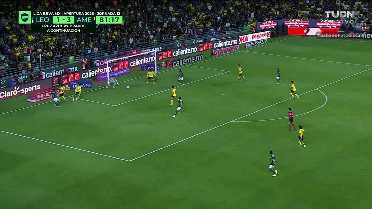¡GOL!  anota para León. Iván Moreno