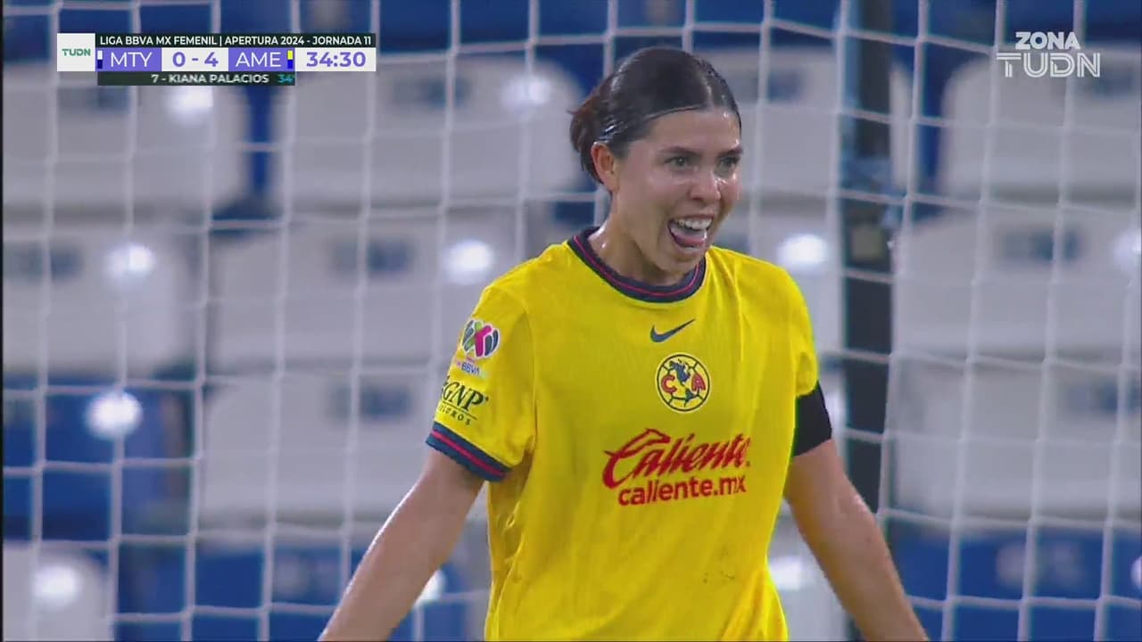 ¡Doblete! Kiana empuja el rechace de Tajonar para el 0-4 del América