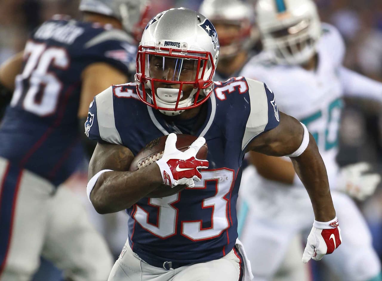 Corredor complementario: Dion Lewis, New England Patriots.