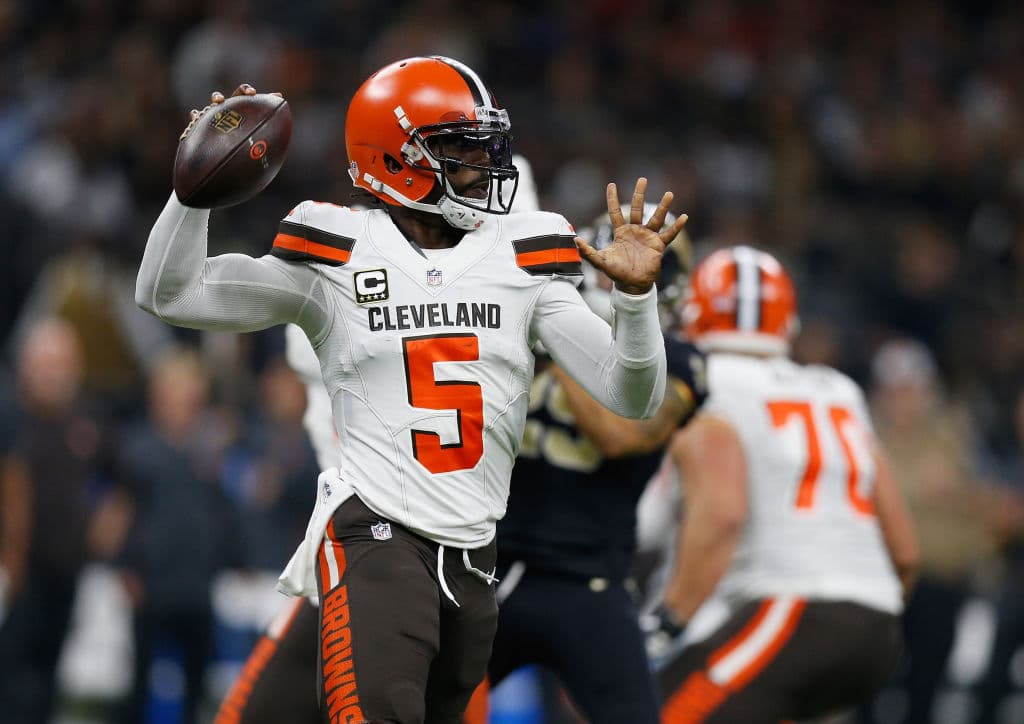 Pero de manera increíble, Taylor (5) no se rindió y siguió luchando para la causa de los Browns. Completó 22 de 30 pases para una ganancia de 246 yardas con un touchdown y una intercepción.