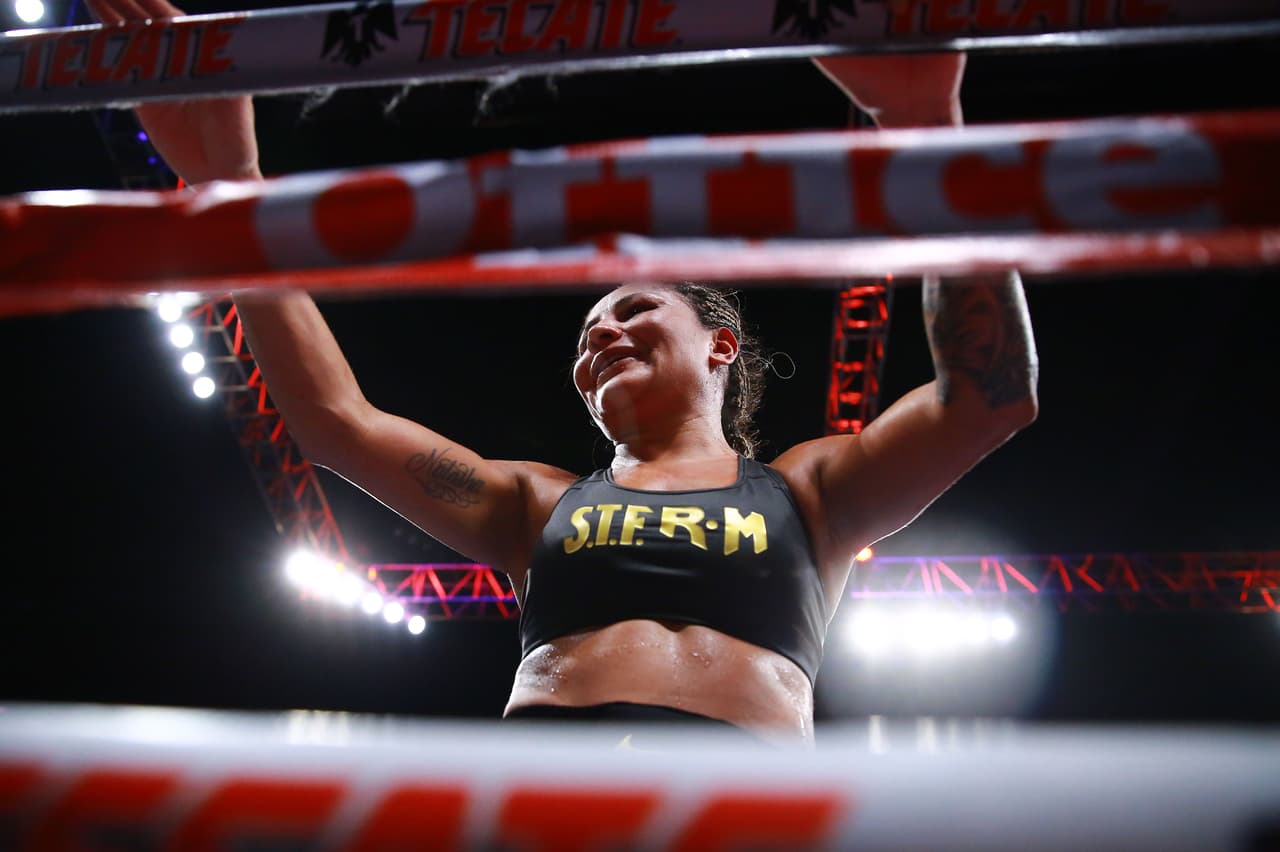 Ciudad de México, 11 de agosto de 2018. Mariana Juarez , durante la función de Boxeo celebrado en la Nueva Arena Ciudad de México. Foto: Imago7/Eloisa Sanchez