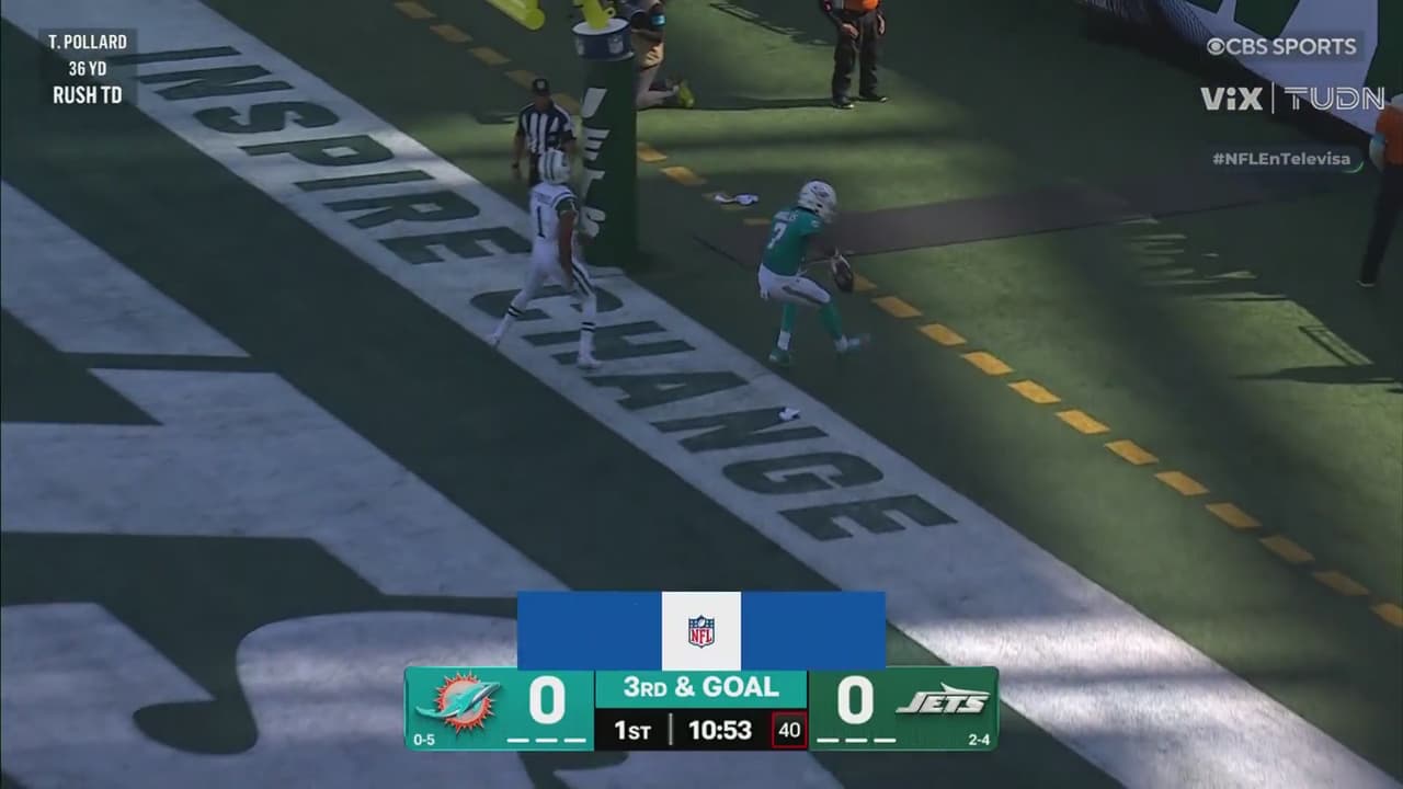 ¡Touchdown Dolphins! Malik Willis conecta con Caleb Douglas