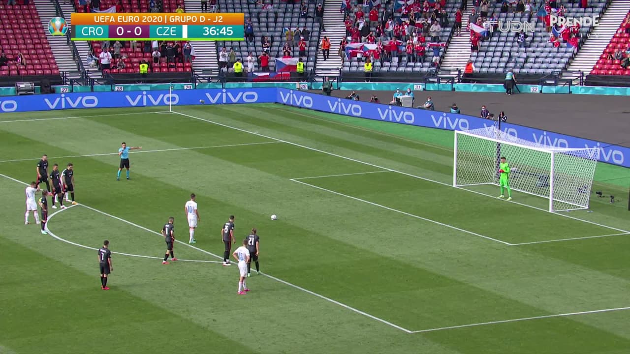 ¡GOL!  anota para República Checa. Patrik Schick