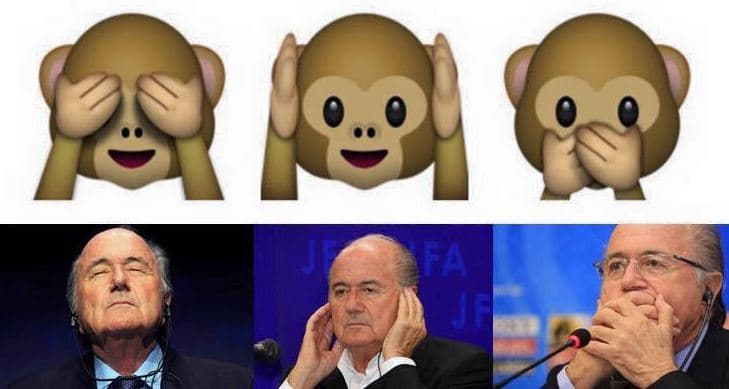 Parodias del presidente de la FIFA por acusaciones de corrupción.