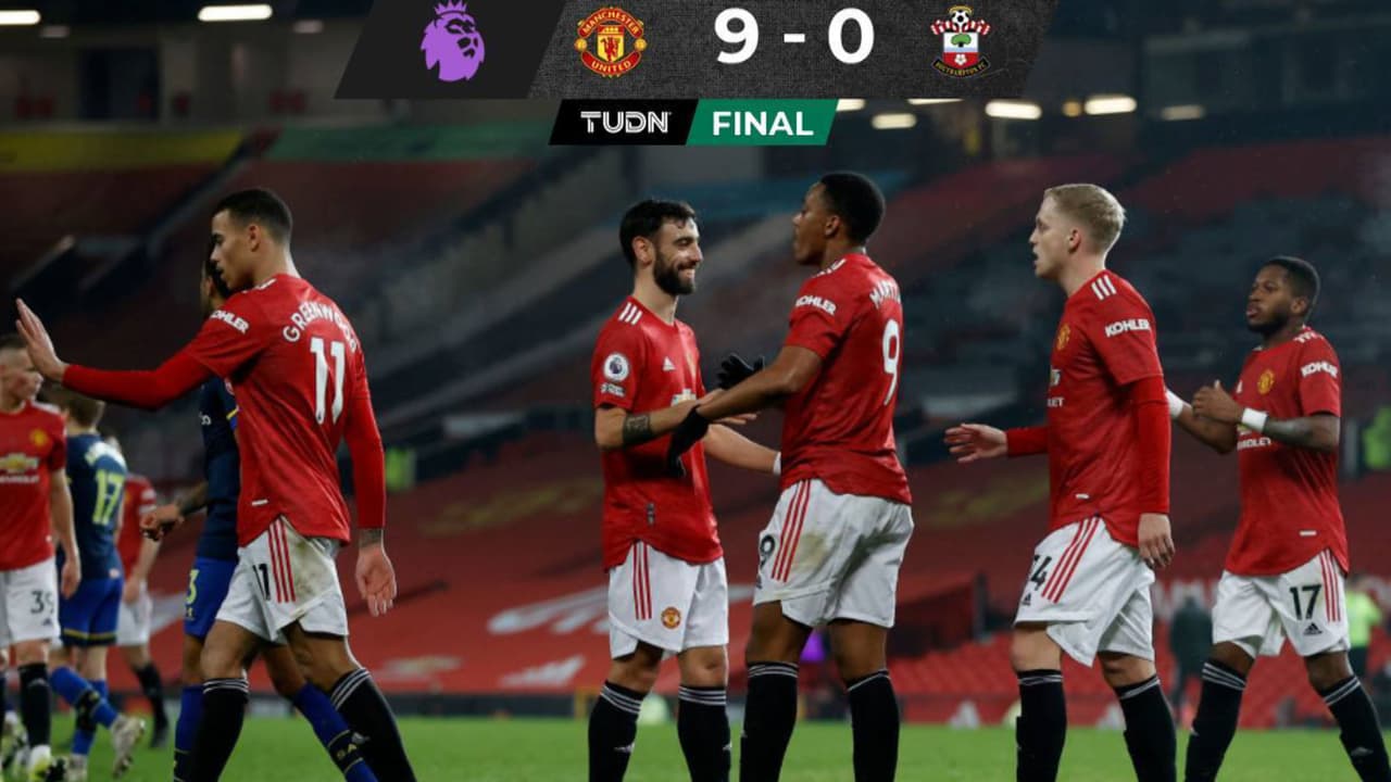 Manchester United 9-0 Southampton en la Premier League; goles y resultado