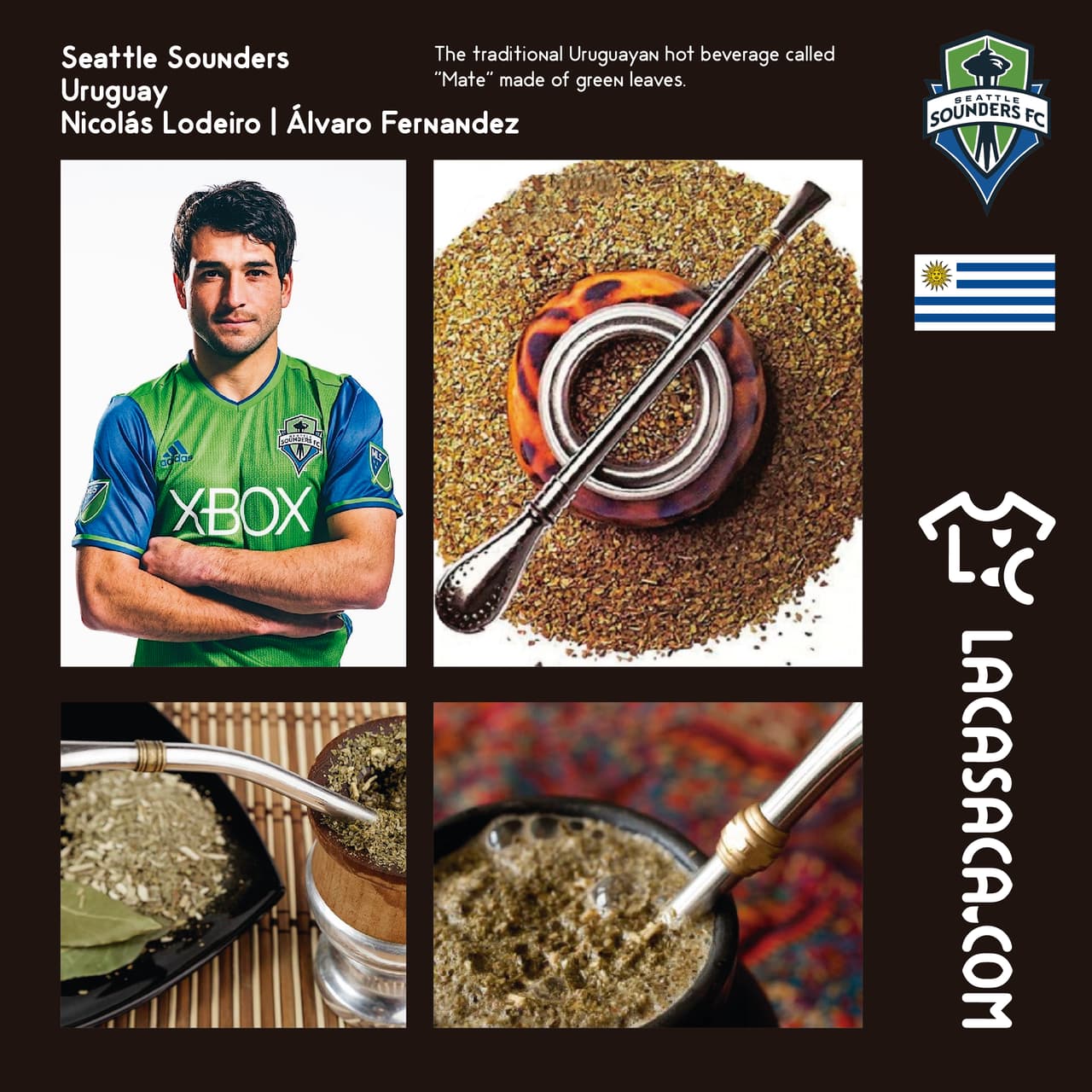 SEATTLE SOUNDERS | El cuadro esmeralda cuenta con una nueva figura en el nombre del uruguayo Nicolás Lodeiro, y por eso la yerba del mate ha sido la inspiración para esta casaca.