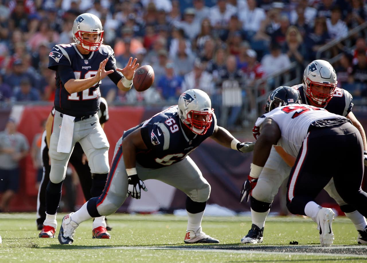 Shaq Mason es el guardia derecho en la línea ofensiva de los Patriots para proteger a Tom Brady.