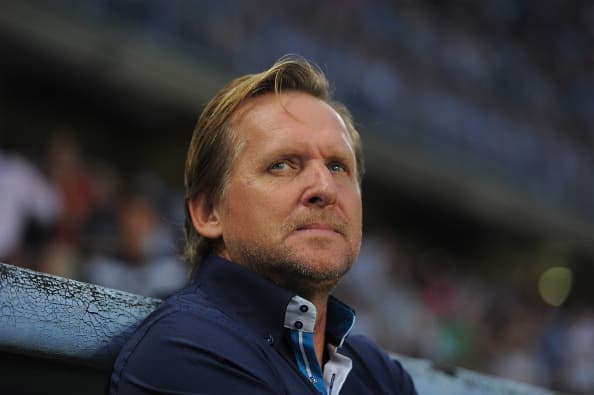 MALAGA, SPAIN - AUGUST 25: Malaga FC head coach Bernd Schuster looks on during the La Liga match between Malaga CF and FC Barcelona at La Rosaleda Stadium on August 25, 2013 in Malaga, Spain. (Photo by Denis Doyle/Getty Images)