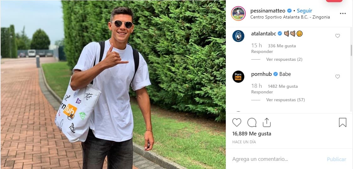 La publicación de Pessina, la reacción del Atalanta y hasta del sitio para adultos.