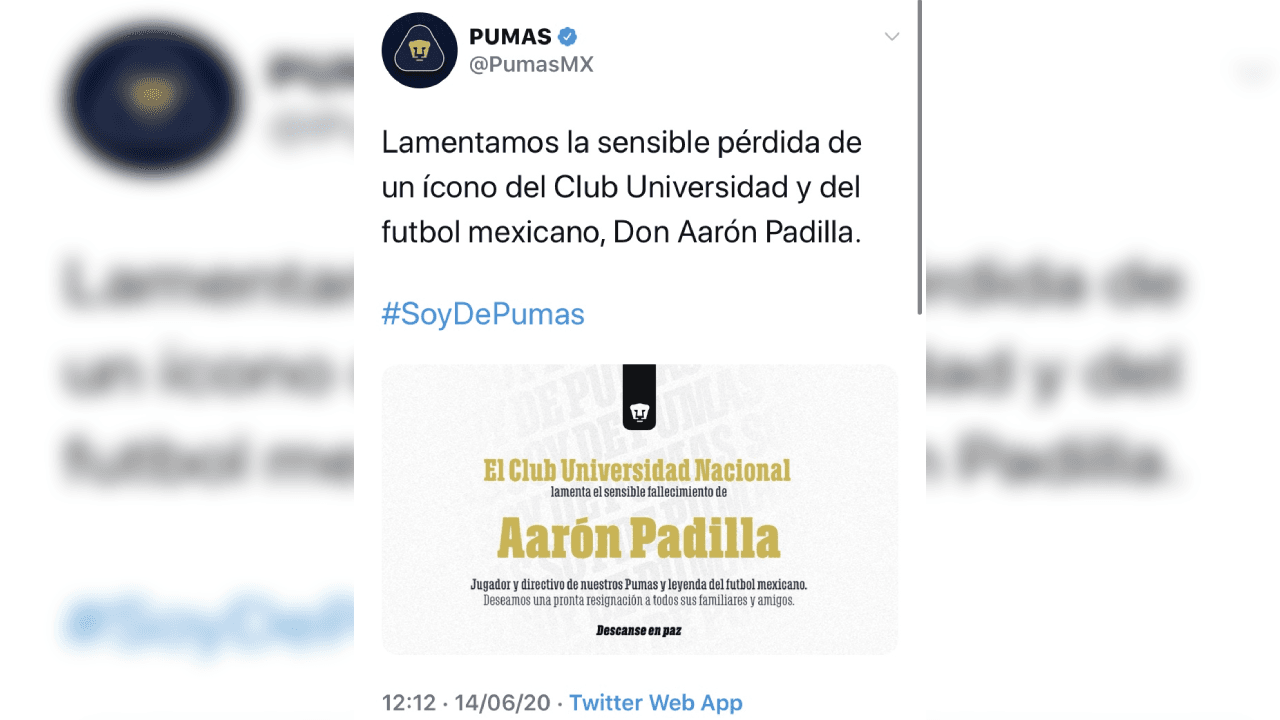 Así se despidieron de Aarón Padilla su hijo, excompañeros y los clubes de un referente en el futbol mexicano. Que en paz descanse.