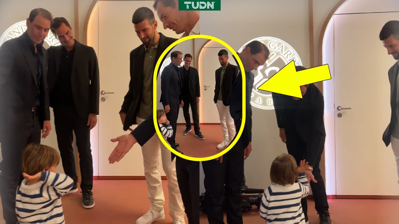 Video histórico: Hijo de Rafa Nadal con ‘la crema y nata’ del tenis