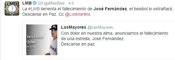 Varios protagonistas del béisbol mundial se unieron por la muerte de José Fernández y elevaron oraciones por el descanso del cubano.