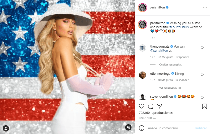 Paris Hilton subió una foto espectacular para esta fecha.