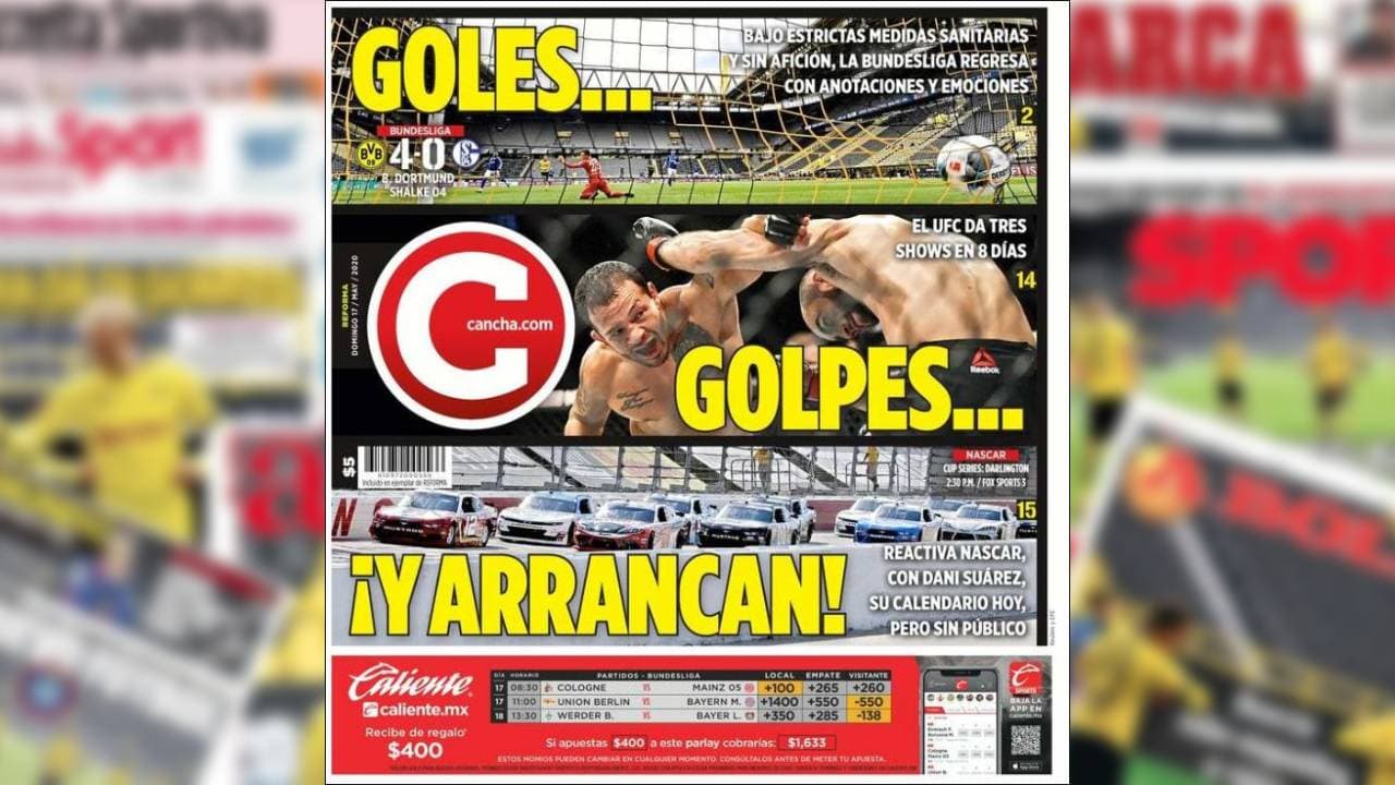 Goles, golpes y arrancan, así se ve la portada del diario Cancha.