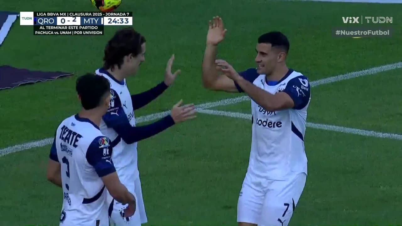 ¡Ya es goleada! Berterame marca el tercer gol para Rayados