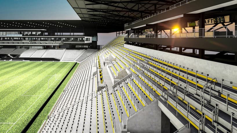 Así lucirá 'la Nordecke' en el futuro estadio de Columbus Crew SC.