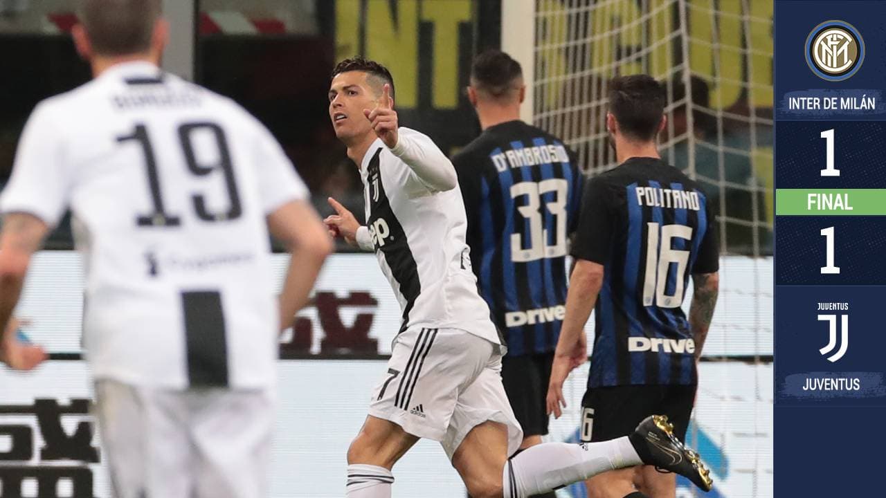 Entre burlas del Inter y el gol 600 de Cristiano, la Juventus consiguió el empate en el Clásico italiano