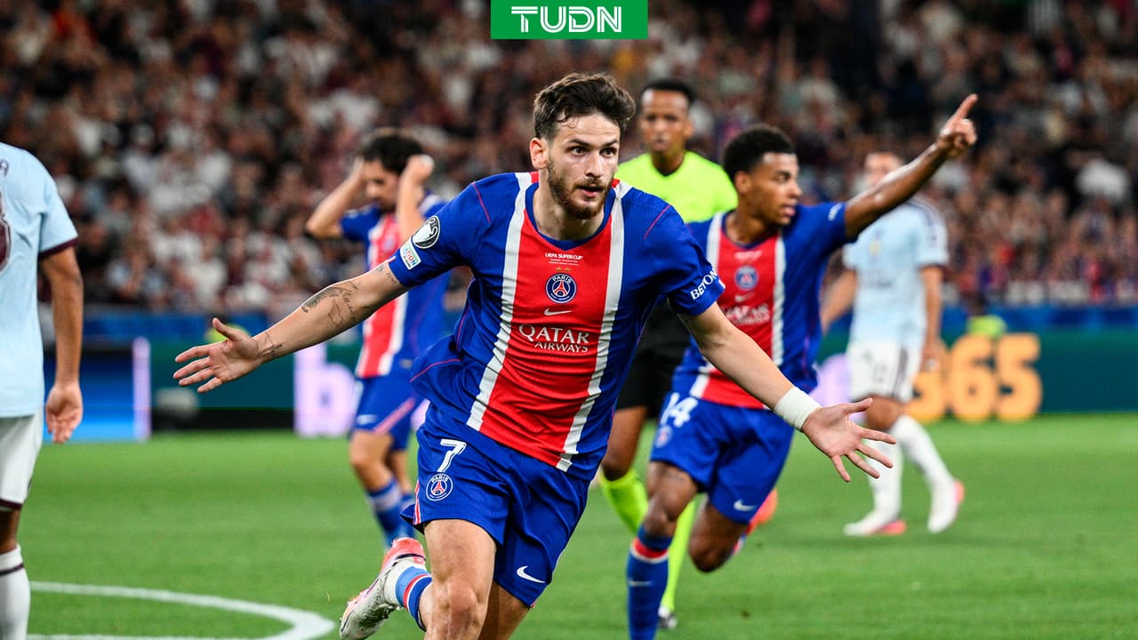 Golazo de Kvaratskhelia en el PSG vs. Aston Villa por la Supercopa de la UEFA