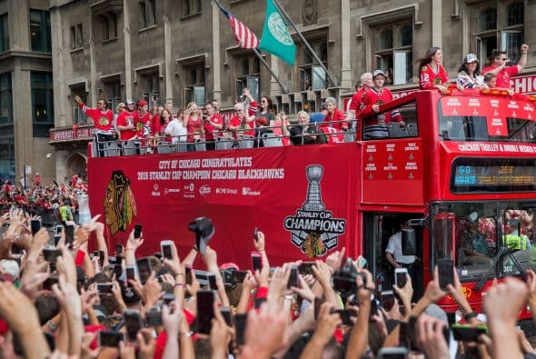 Pero uno de los momentos más especiales fue el paso del camión con todos los jugadores.