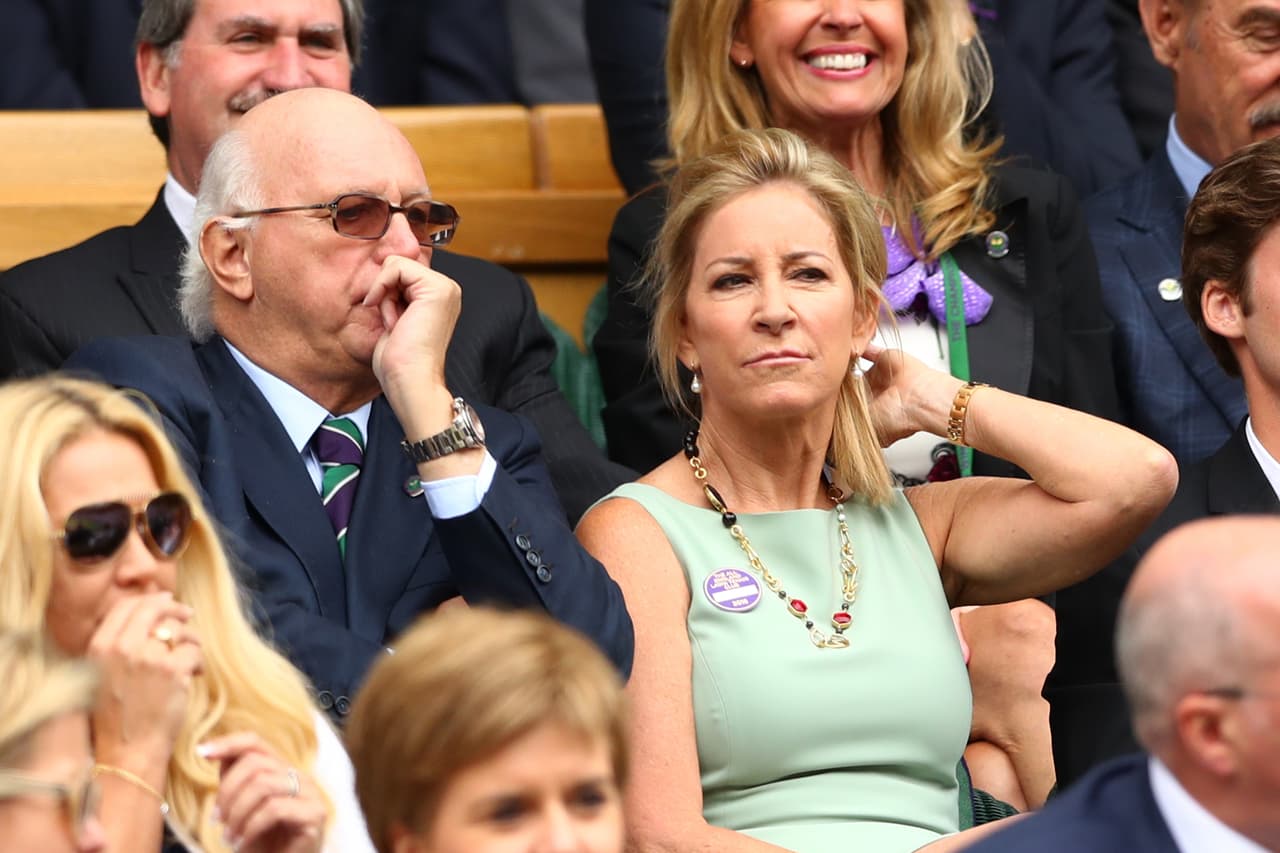 Otra leyenda del deporte blanco disfrutó del partido, la estadounidense Chris Evert.