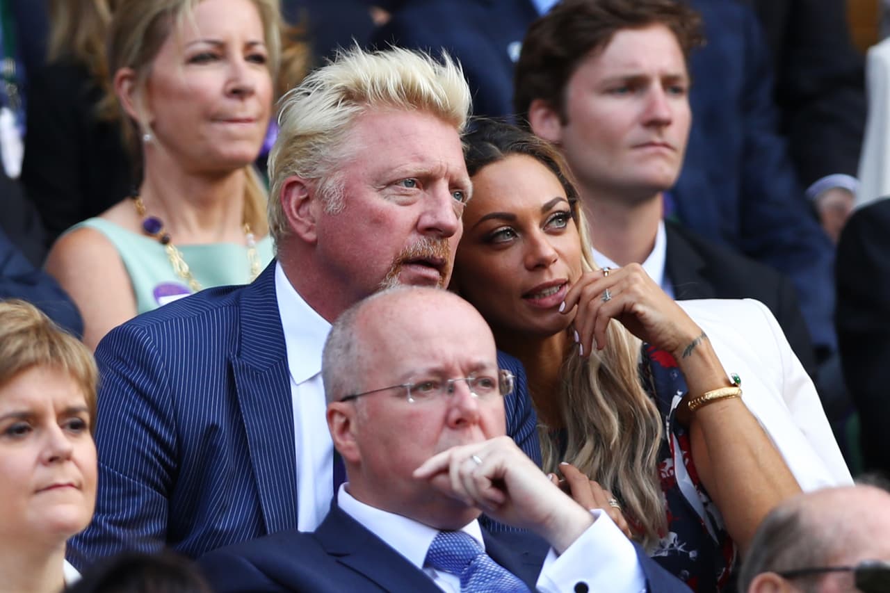 Boris Becker junto a su esposa.