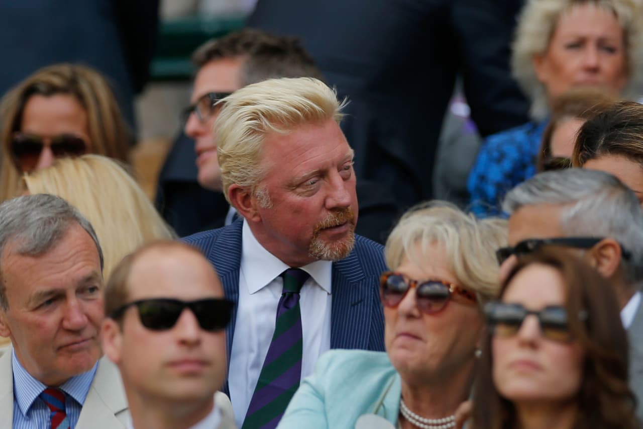 Boris Becker en las tribunas.