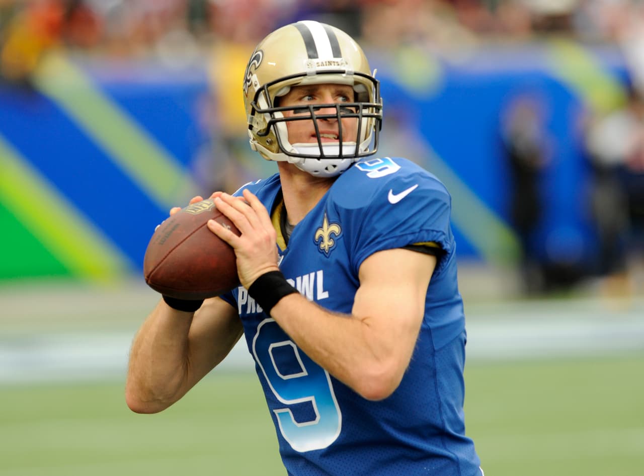 Drew Brees es un invitado frecuente al Tazón de los Profesionales. El QB de los Saints completó 7 de 9 envíos para 66 yardas y un pase de anotación.
