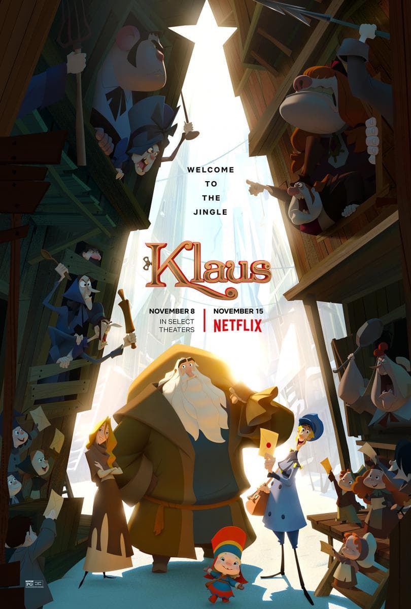 Klaus (2019) - Un cartero es enviado a una ciudad congelada en el norte, donde descubre que Papá Noel está escondido. A Jesper, el peor estudiante de la academia postal, le destinan a Smeerensburg, una gélida isla más allá del Círculo Polar Ártico, donde sus conflictivos habitantes apenas intercambian palabras y, mucho menos, cartas.
<br>