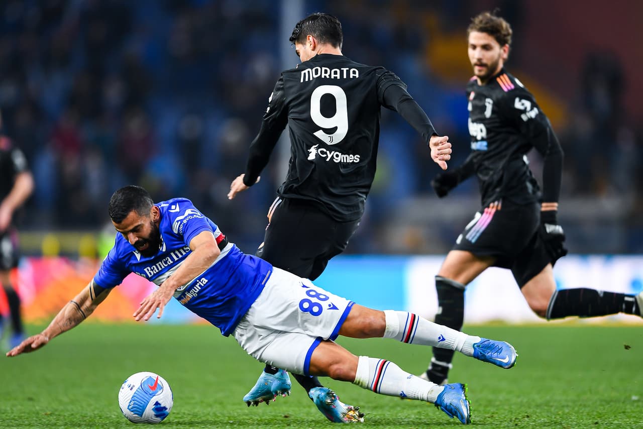 Álvaro Morata marcó un doblete en la victoria por 3-1 de la Juventus sobre la Sampdoria, que mete presión a los punteros de la Serie A.