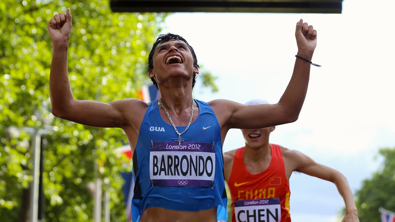 Erick Barrondo, al cruzar la meta de los 20 kms. de marcha en Londres 2012.